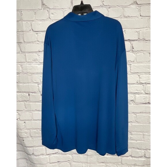 Grand Slam Performance Men's Long Sleeve Jacquard Golf Polo Shirt Med Imperial B - Picture 2 of 12